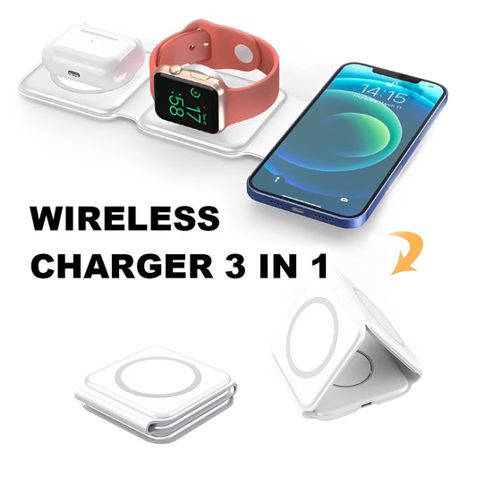 3-in-1 Foldable Magnetic Wireless Charger