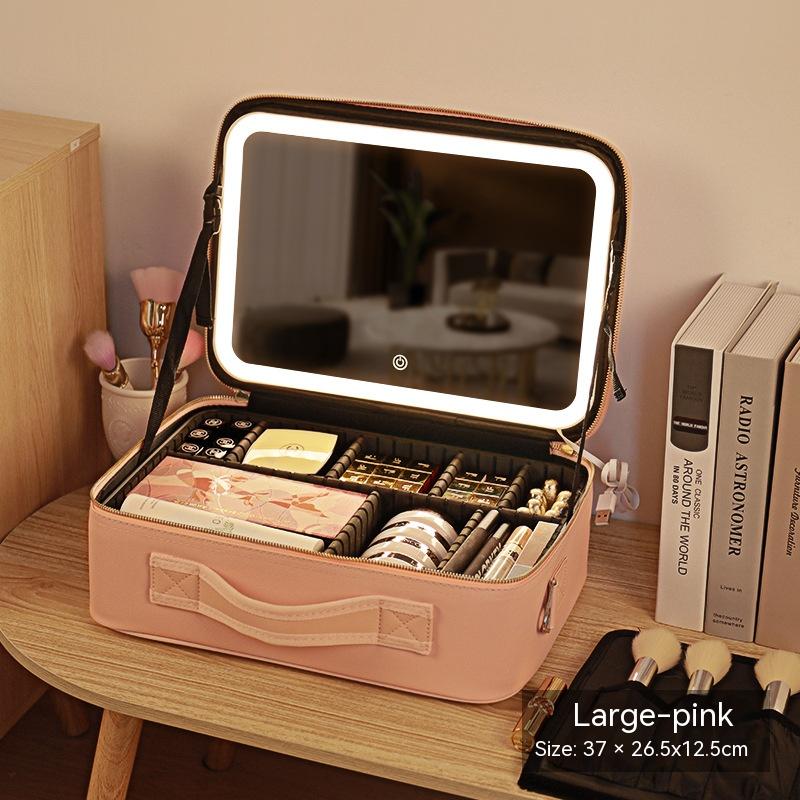 Cosmetic Travel Bag with LED Mirror