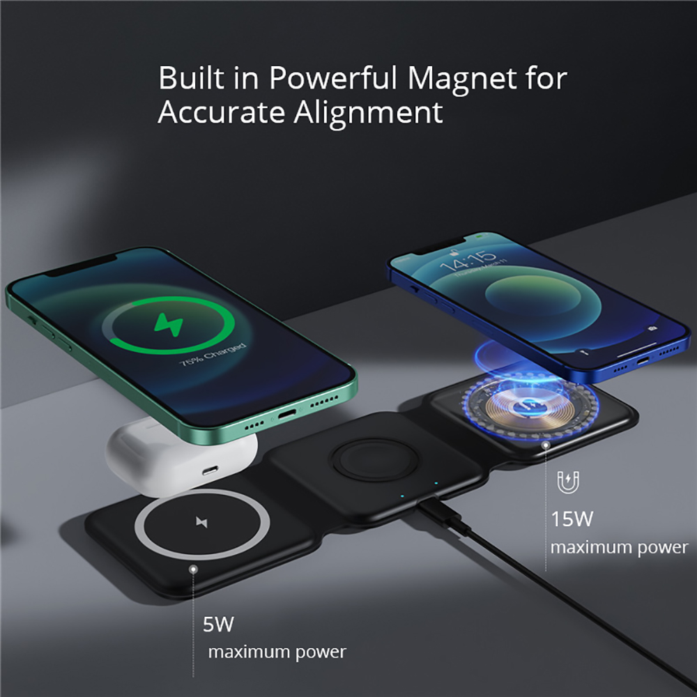 3-in-1 Foldable Magnetic Wireless Charger